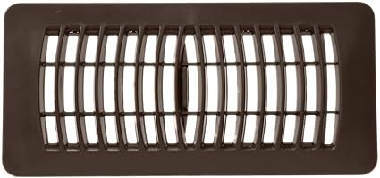 Rocky Mountain Goods Brown Plastic Floor Register Vent for 4" x 10" Vent Openings (Item Dimensions 11 18" x 5 14") - Plastic Louvered Design - Easy Flow Adjust Lever - Rustproof