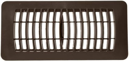Rocky Mountain Goods Brown Plastic Floor Register Vent for 4" x 10" Vent Openings (Item Dimensions 11 18" x 5 14") - Plastic Louvered Design - Easy Flow Adjust Lever - Rustproof