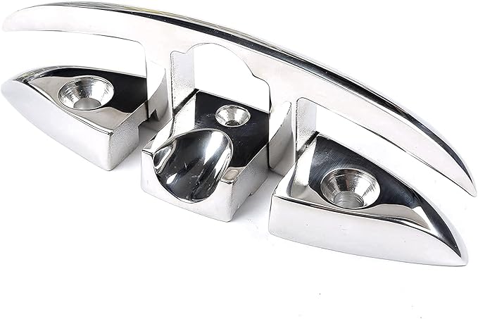 ISURE MARINE Boat Folding Cleat 6" Flip-up Heavy Dock Cleat Marine Grade 316 Stainless Steel