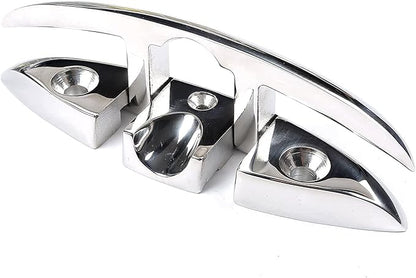 ISURE MARINE Boat Folding Cleat 6" Flip-up Heavy Dock Cleat Marine Grade 316 Stainless Steel
