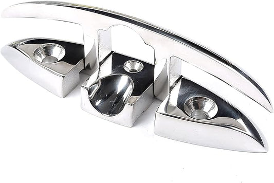 ISURE MARINE Boat Folding Cleat 6" Flip-up Heavy Dock Cleat Marine Grade 316 Stainless Steel