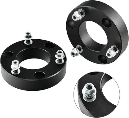 Aluminum 2'' Front Leveling lift kit,2 Inch Front Suspension Lift Spacers Compatible With Chevy Silverado GMC Sierra Yukon Tahoe Suburban 1500 2WD4WD 2007-2025 Black