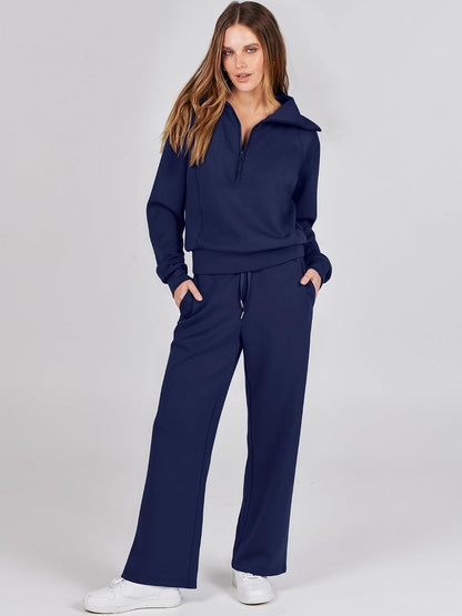 This oversized sweatshirt and wide-leg sweatpant set from ANRABESS is perfect for lounging, working out, or running errands in comfort and style.