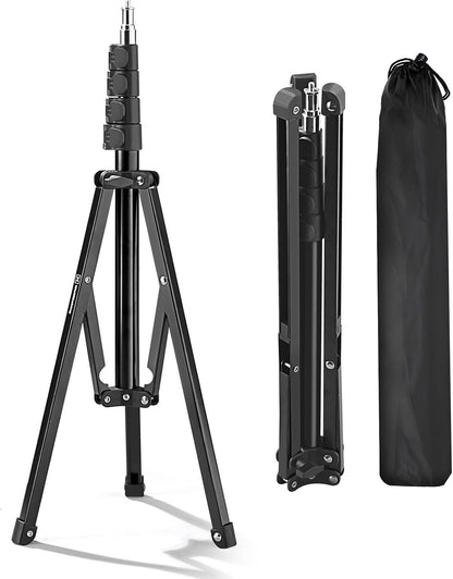 Light Stand, 72 inches led Light Stand Reverse Folding Light Tripod for Photography, Portable Light Tripod, Reflector Stand Suitable for Streaming, vlog, YouTube