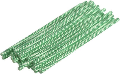 ABOOFAN Party Striped Decorative Straws 25 Pcs Light Green Paper Straws Safe for Cocktails Smoothies