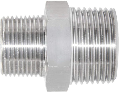 JoyTube Reducing Hex Nipple, 1" x 34" Male NPT Threaded Reducing Nipple Fitting, 304 Stainless Steel Pipe Fitting