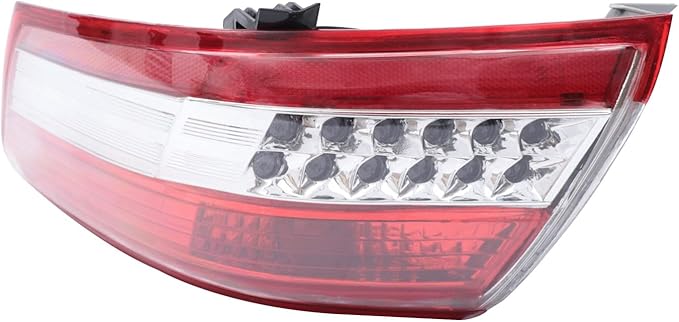 Tail Light For 2010-2011 Toyota Camry, Right Outer ClearRed Lens, Direct Fit Replacement, Durable PCPP Material