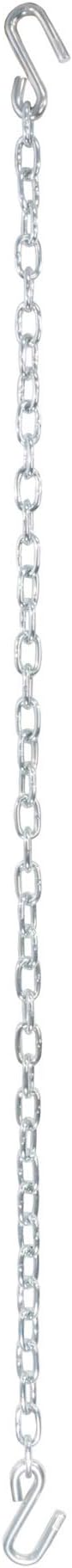 CURT 80010 48-Inch Trailer Safety Chain with 38-In S-Hooks, 2,000 lbs Break Strength