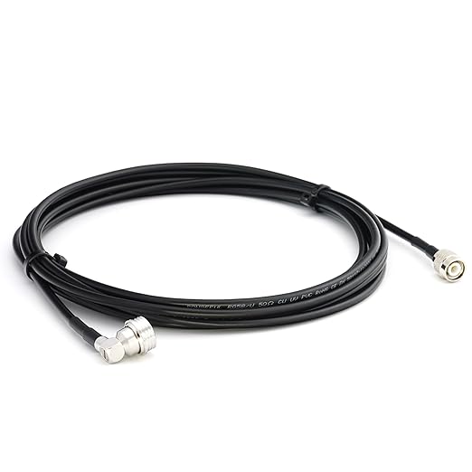 QN Male to TNC Male Extension Cable 6m  19.7ft Jumper QN to TNC Male Coax Low Loss RG58 RF Black Coaxial Cable