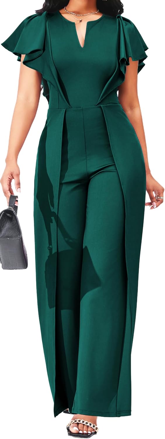 sexycherry Formal Jumpsuit for Women Dressy Elegant Long Straight Pants Jumpsuits for Party Club with Zipper.