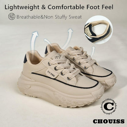 Sneakers for Women,Lace Up Thick Soled Non Slip Sports Shoes, Breathable, Stylish,Running,Shopping