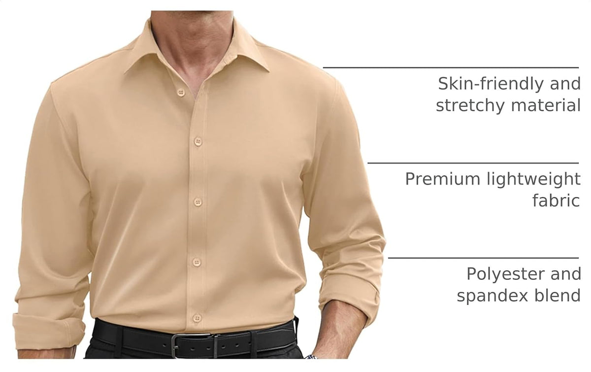 Large Size, CLASSIC COLLECTION Men's Stretch Dress Shirt.