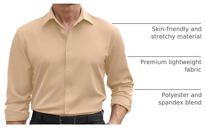 Large Size, CLASSIC COLLECTION Men's Stretch Dress Shirt.