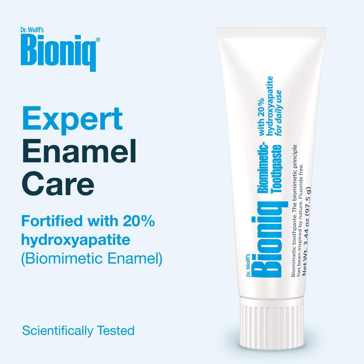 Bioniq Classic - 20% Hydroxyapatite Toothpaste, bioHAP and Fluoride Free for Daily Use, Clinically Tested - Our Expert Enamel Care, Mint Flavor - 1 x 3.44 Oz