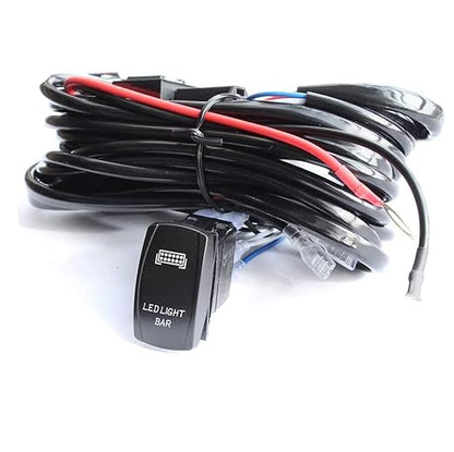 LED Light Bar Wiring Harness Kit 16AWG Heavy Duty 12V 5Pin Rocker Laser On Off Waterproof Switch Power Relay Blade Fuse-1 Lead,3 Years Warranty