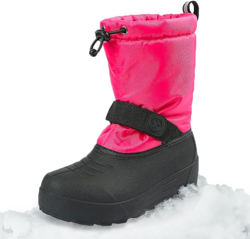 Frosty Insulated Winter Snow Boots for Girls and Boys with Rugged, Water Resistant Nylon Upper, Quick-Drying Lining, Removable EVA Insole, and Durable TPR Outsole