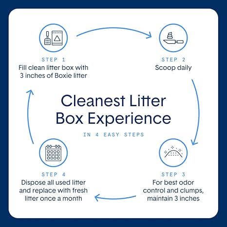 Boxie Probiotic 40 Day Natural Odor Control Cat Litter, 28lb Clumping Clay Kitty Litter