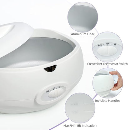 Paraffin Wax Machine for Hand and Feet 2300ml Paraffin Wax Bath Warmer Hands Foot Spa Kit with Lavender Wax Refills Glove Liners Thermal Mitts Booties