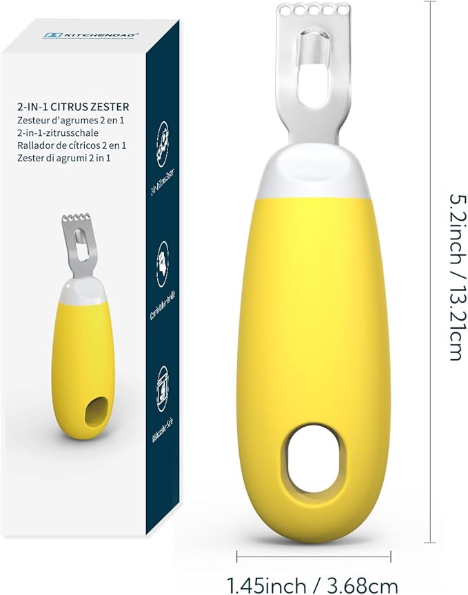 KITCHENDAO Citrus Lemon Peeler Zester Tool with Specially Designed Channel Knife to Save Effort, Ultra Sharp Lemon Rind Twist Peeler Tool Bar Bartender Lime Lemon Stripper for Cocktails Kitchen