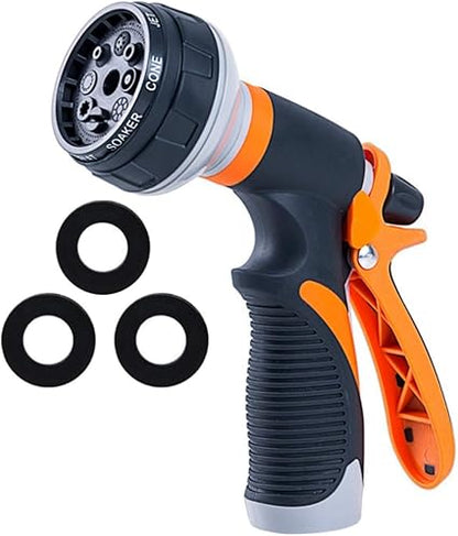 Garden Hose Nozzle, Nozzle,Water Hose Nozzle Sprayer,Plastic ABS Faucet, Heavy Duty 8 Adjustable Watering Mode, Best for Hand Watering Plants  Lawn, Car Washing, Patio, Dog  More