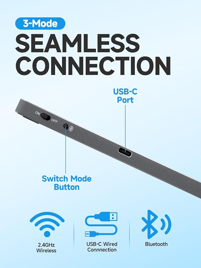 Homiguar Wireless Bluetooth Trackpad for Windows 10 & 11, 3-in-1 Connectivity Modes,High Precision Control, Portable Multi-Touch Gestures touchpad for PC & Laptop (Black)