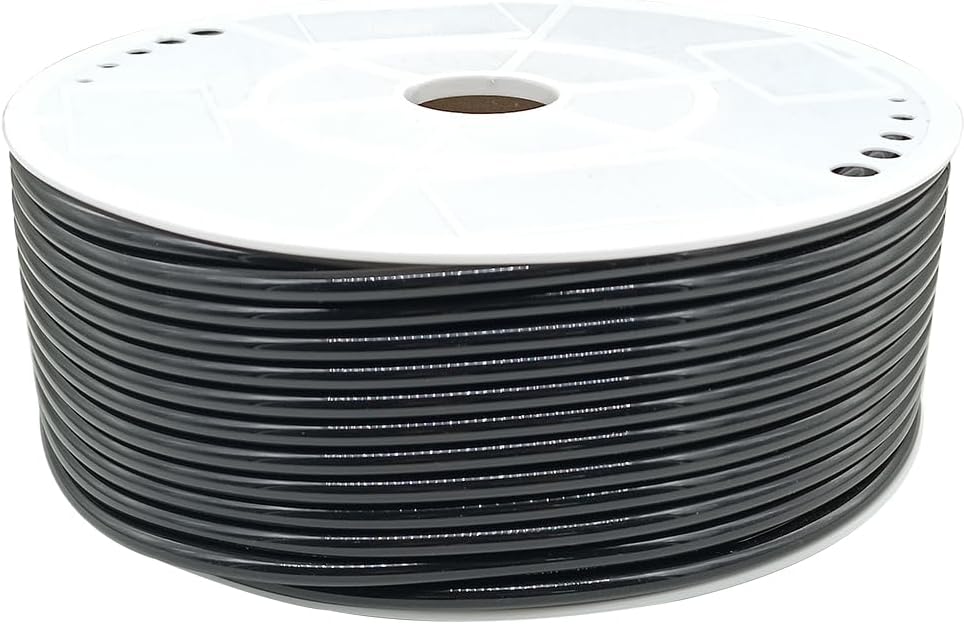 Pneumatic 1/4" OD Tubing 550Ft PU Air Tube Hose Pipe for Air Line or Water Transfer (Black)
