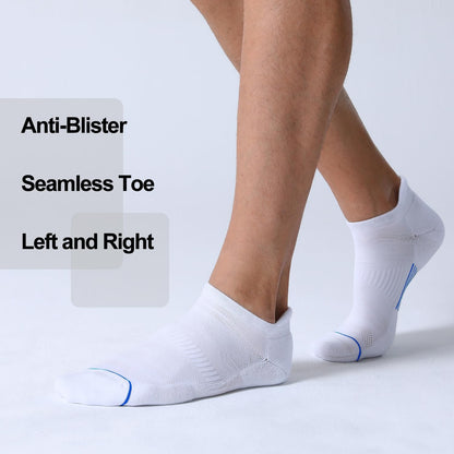 FITRELL Men's 5 Pack Ankle Running Socks Low Cut Cushioned Athletic Sports Socks 7-9/9-12/12-15