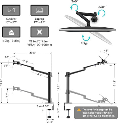 Viozon Selfie Desktop Live Stand Set 6-in-1 10" LED Ring Light Microphone Mount compatible with 12-17" laptop17-32'' monitor7-13 Tablet3.5-6.7" PhoneDigital Camera DSLR Online Teaching Meeting