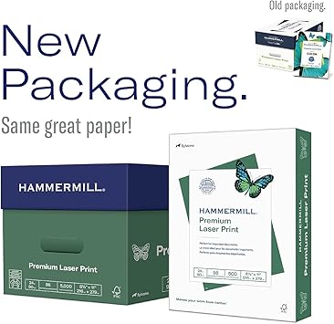 Hammermill Printer Paper, Premium Laser Print 24 lb, 8.5 x 14-1 Ream (500 Sheets) - 98 Bright, Made in the USA, 104612
