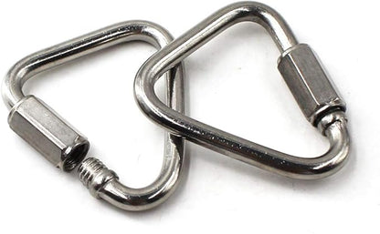 Flomore Delta Quick Link 304 Stainless Steel Triangle Quicklink Chain Connector Screw Lock Carabiner