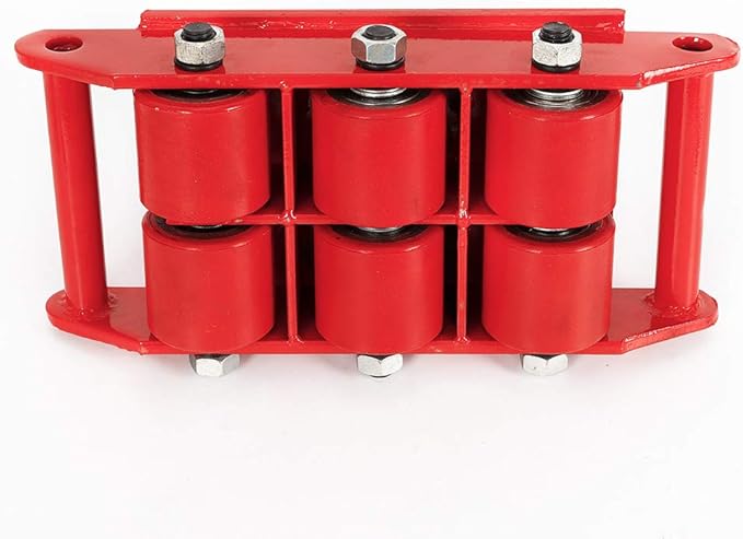 8 Ton Heavy Duty Machine Dolly Skate for Industrial Moving Equipment,Machinery Roller Mover Cargo Trolley with 360 Rotation Cap Red