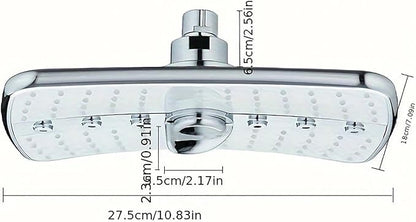 Rainfall Showerhead, Rectangular High Pressure Rain Fall Showerheads Rain Shower Head ABS Rainfall Shower Head Adjustable Angle 3 Levels Bathroom Showerhead