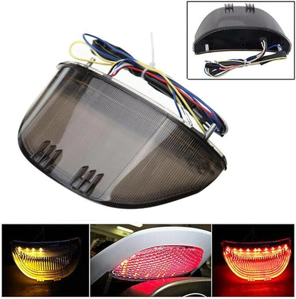 Smoked ATV LED Taillight 12V Motorcycle Brake Light with LED Turn Signals Compatible with 2003-2006 Honda CBR600RR 2004-2007 CBR1000RR