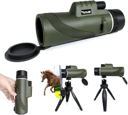 12x50 Monocular Telescope High Power Bak4 Prism IPX5 Waterproof for Stargazing Bird Watching Hunting Camping Hiking Concert Soccer Game, YMT3
