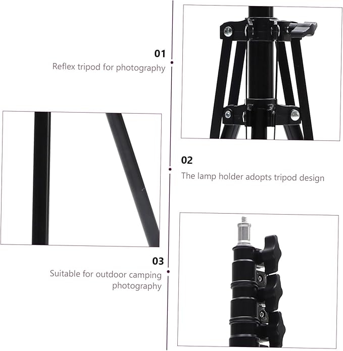 POPETPOP Lightweight Tripod Foldable Selfie Stick Photo Taking Stand Anti-Slip Foot for Camera Phone Live Streaming