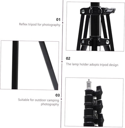 POPETPOP Lightweight Tripod Foldable Selfie Stick Photo Taking Stand Anti-Slip Foot for Camera Phone Live Streaming