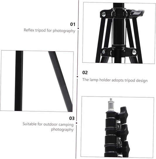 POPETPOP Lightweight Tripod Foldable Selfie Stick Photo Taking Stand Anti-Slip Foot for Camera Phone Live Streaming