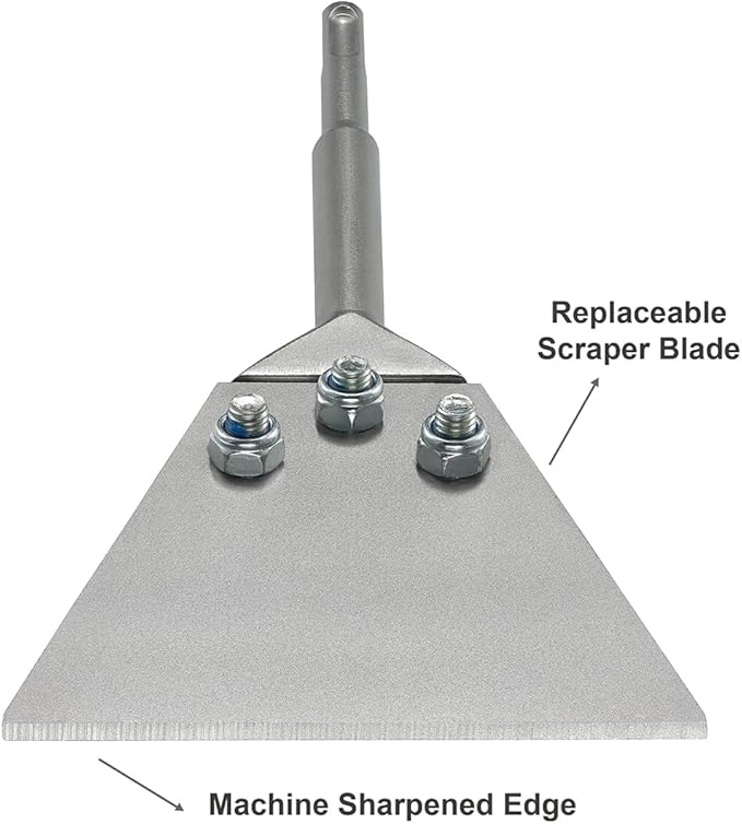 5 Inch Wide SDS-Plus Floor Scraper Tile Thinset Scaling Chisel SDS-Plus Shank Thinset Scraper Adhesives Remover Wall Scraper Fits SDS-Plus Rotary Hammers and Chipping Hammer Drills (5" x 10")