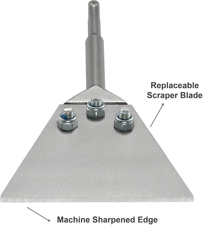 5 Inch Wide SDS-Plus Floor Scraper Tile Thinset Scaling Chisel SDS-Plus Shank Thinset Scraper Adhesives Remover Wall Scraper Fits SDS-Plus Rotary Hammers and Chipping Hammer Drills (5" x 10")
