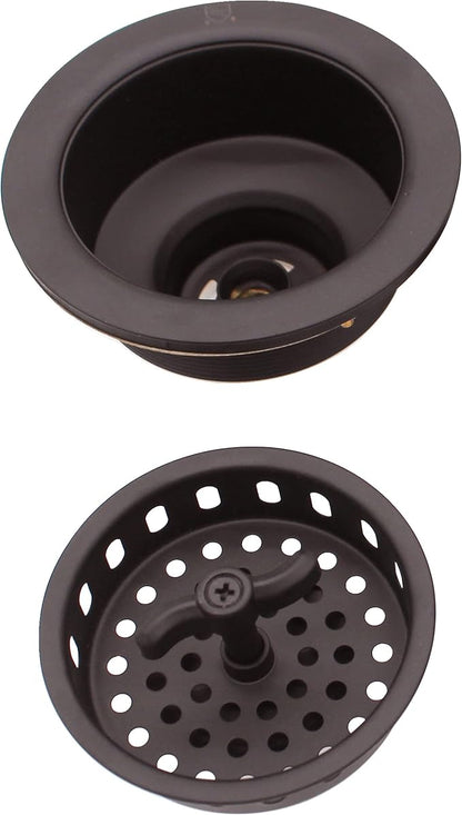 Westbrass A213-12 3-12" Wing Nut Twist Style Large Kitchen Sink Basket Strainer, Oil Rubbed Bronze