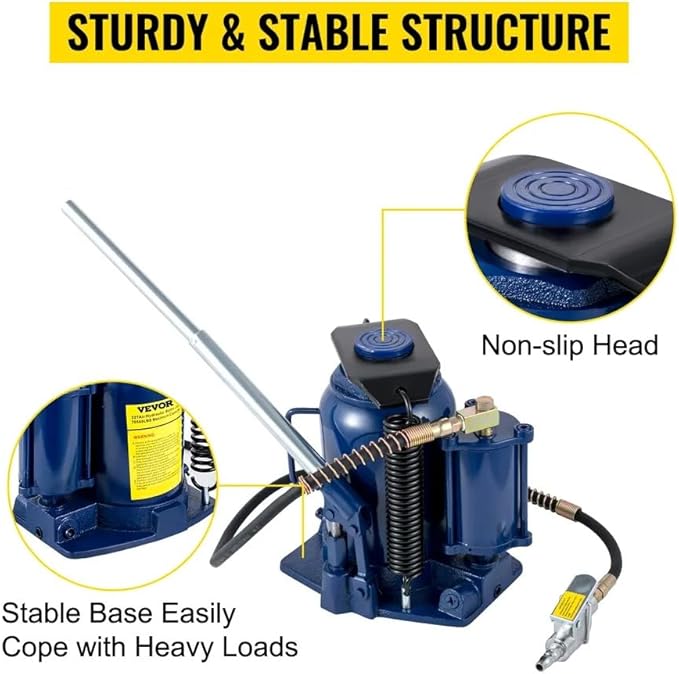 Air Hydraulic Bottle Jack 32 Ton(70550lbs) Manual Auto Truck RV Repair
