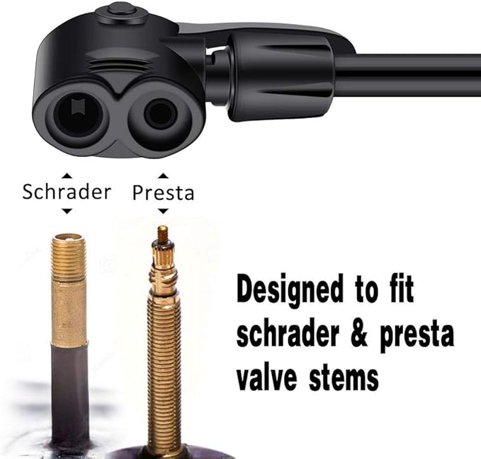 Agltp Bike Pump, Mini Bike Floor Pump Compact Mini Portable Bicycle Foot Pump Compatible with Presta and Schrader Valve Portable Bicycle Pump,Aluminum Alloy Floor Bicycle Pump,Free Puncture Repair Kit
