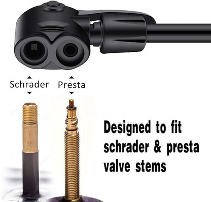 Agltp Bike Pump, Mini Bike Floor Pump Compact Mini Portable Bicycle Foot Pump Compatible with Presta and Schrader Valve Portable Bicycle Pump,Aluminum Alloy Floor Bicycle Pump,Free Puncture Repair Kit