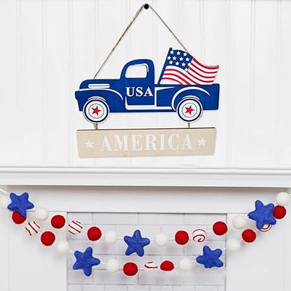 Patriotic Decor Independence Day Hanging Ornaments Wine Rack Decoration (A, One Size)