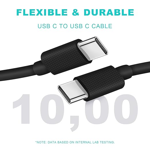 USB C to USB C Cable, USB C Charger Cable, Apple USB C Cable, 6FT 60W USBC Type C Fast Charging Cable Compatible with for Apple iPhone 15 Pro Max, ipad Pro 12.9 Air Mini MacBook Air, Black
