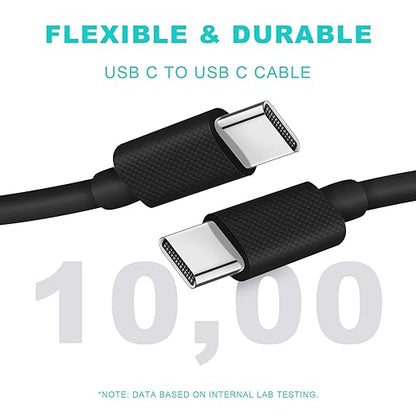 USB C to USB C Cable, USB C Charger Cable, Apple USB C Cable, 6FT 60W USBC Type C Fast Charging Cable Compatible with for Apple iPhone 15 Pro Max, ipad Pro 12.9 Air Mini MacBook Air, Black