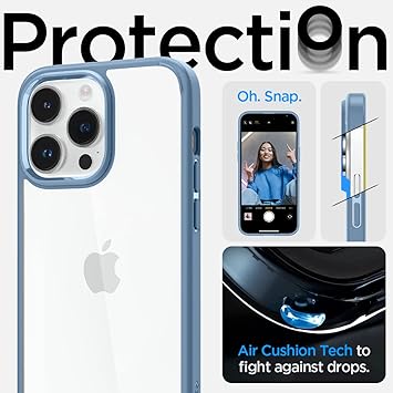 Spigen Ultra Hybrid Designed for iPhone 14 Pro Max Case (2022) [Anti-Yellowing], [Military-Grade Protection] - Sierra Blue