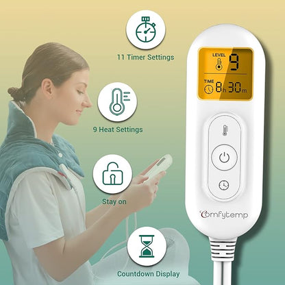 Comfytemp FSA HSA Eligible Heating Pad for Neck and Shoulders and XXL Large Heat Pad for Neck and Shoulders and Back