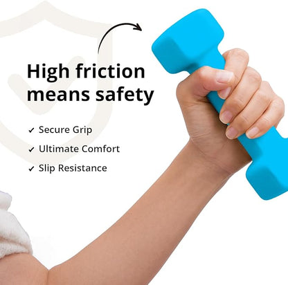 Portzon Weights Dumbbells with Neoprene Coating?Single?, 1LB-3LB Anti-Roll, Anti-Slip, Hexagonal Home Fitness Equipment for Shoulder, Neck, and Hand Training for Seniors over 55 old