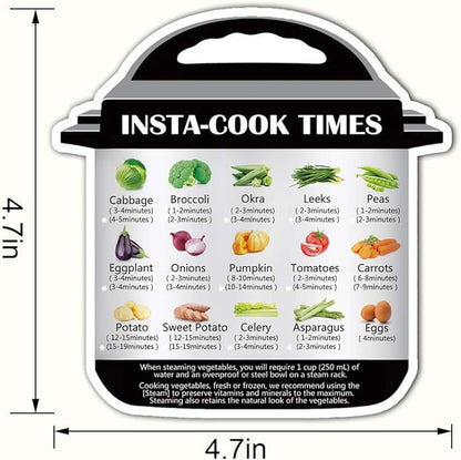 Instant Pot Cook Times Cheat-Sheet - Refrigerator Magnet Quick Reference Stickers Magnetic Cheat Sheet (Instant Pot Decals)